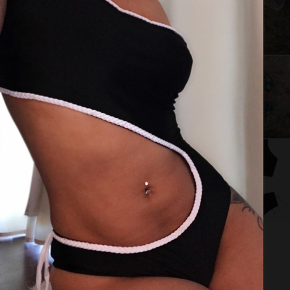 Other - Price Final- Black and white cutout swimsuit NWT